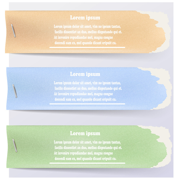 Abstract color paper banners for infographic staples. Vector ill - Vektör, Görsel