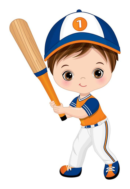 Cute Little Boy Playing Baseball - Вектор,изображение