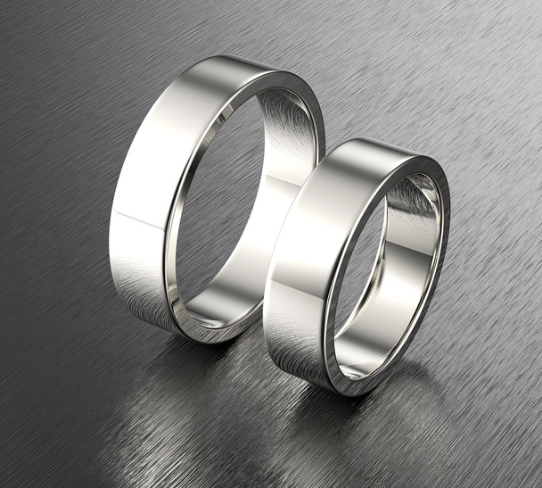 stříbrné snubní prsteny - Fotografie, Obrázek