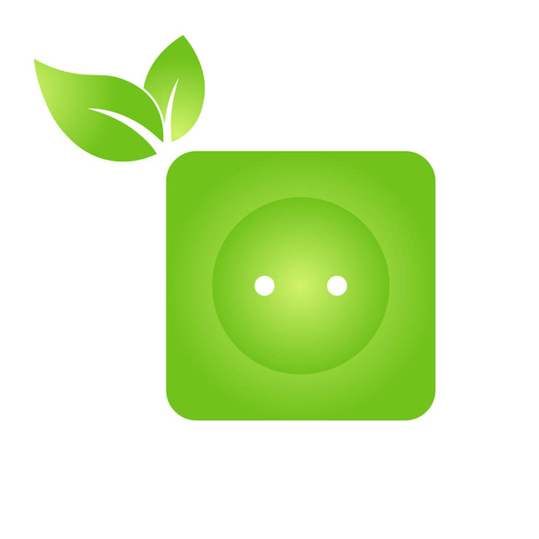 Eco presa spina icona di ricarica Bio natura verde eco simbolo per il web e le imprese - Vettoriali, immagini