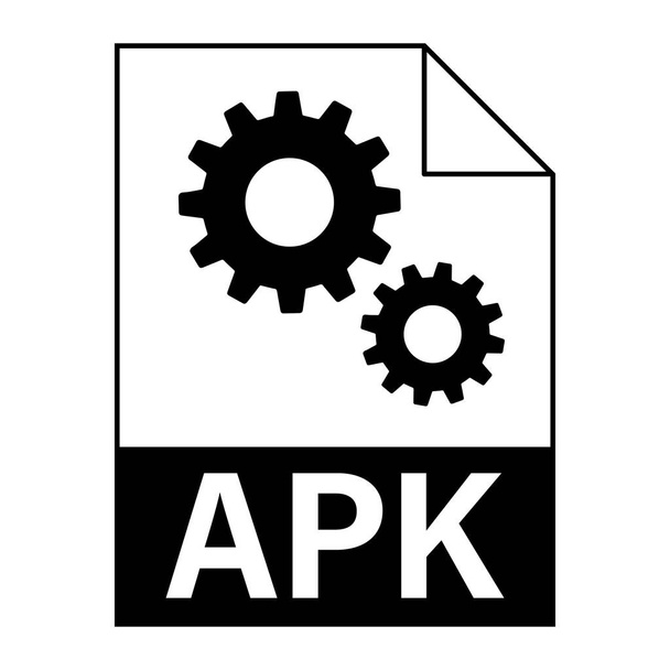 Az APK fájl ikonjának modern lapos kialakítása a weben - Vektor, kép