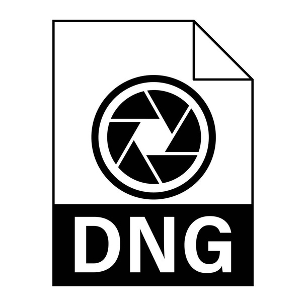 Σύγχρονη επίπεδη σχεδίαση του εικονιδίου αρχείου DNG για το web - Διάνυσμα, εικόνα