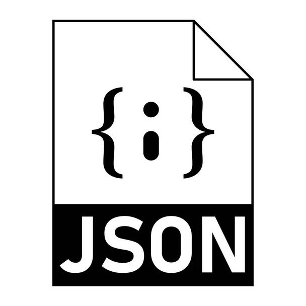 Σύγχρονη επίπεδη σχεδίαση του εικονιδίου αρχείου JSON για το web - Διάνυσμα, εικόνα