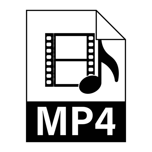 Σύγχρονη επίπεδη σχεδίαση του εικονιδίου αρχείου MP4 εικονογράφηση για το web - Διάνυσμα, εικόνα