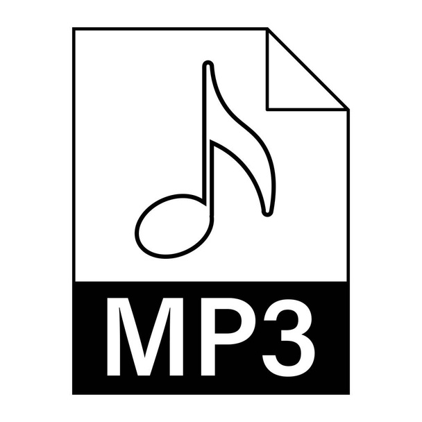 Modernes flaches Design des MP3-Dateisymbols für das Web - Vektor, Bild