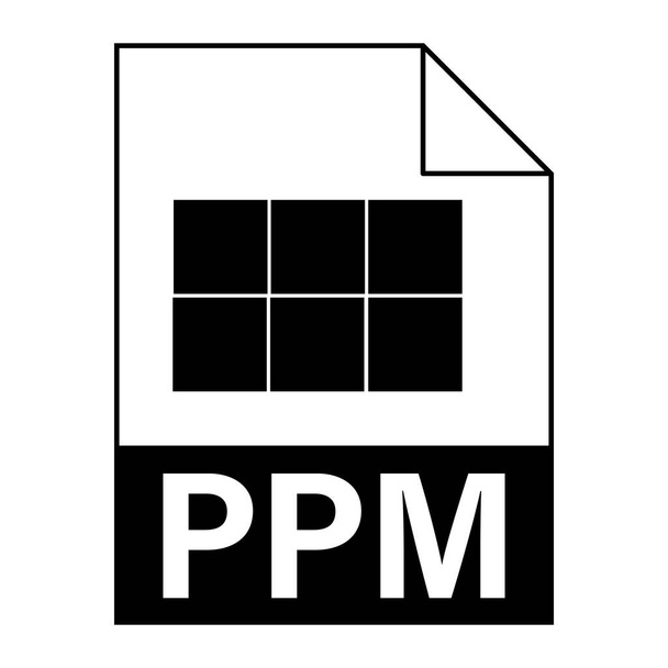 ウェブのためのPPMファイルアイコンの現代的なフラットデザイン - ベクター画像