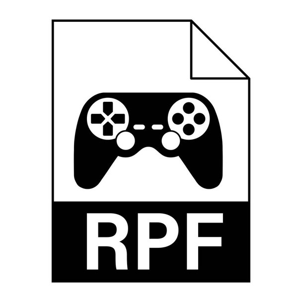 Σύγχρονη επίπεδη σχεδίαση του εικονιδίου αρχείου RPF για το διαδίκτυο - Διάνυσμα, εικόνα