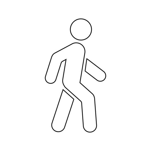 Περπάτημα εικονίδιο άνθρωπος Οι άνθρωποι σε κίνηση ενεργό σημάδι τρόπου ζωής - Διάνυσμα, εικόνα