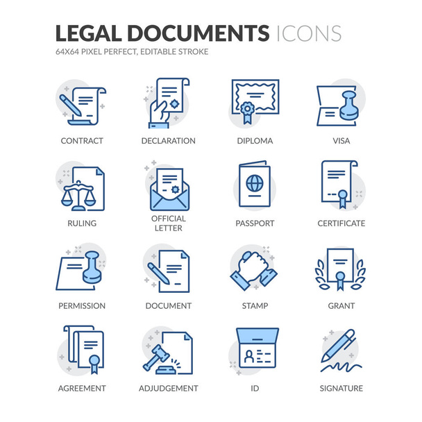 Ikony řádkových právních dokumentů - Vektor, obrázek
