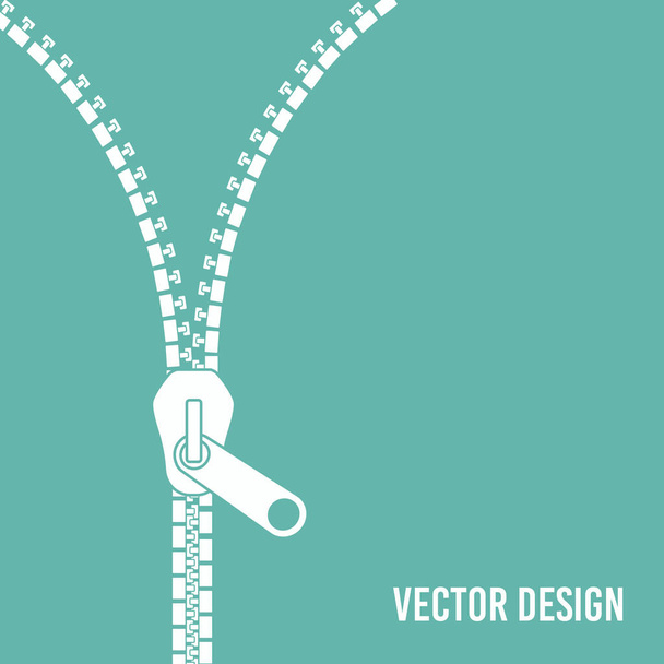 Zipper banner template. Open zipper. Empty poster for your design. Vector illustration. - Vector, Image