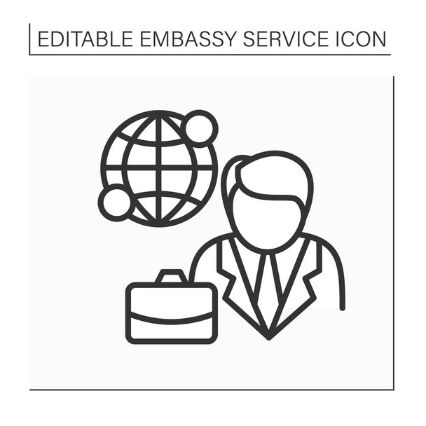 A diplomáciai misszió vonalának ikonja  - Vektor, kép