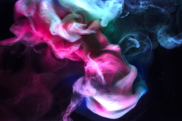 Multicolored bright smoke abstract background colorful fog vibrant colors wallpaper swirl mix paint underwater - Foto, immagini
