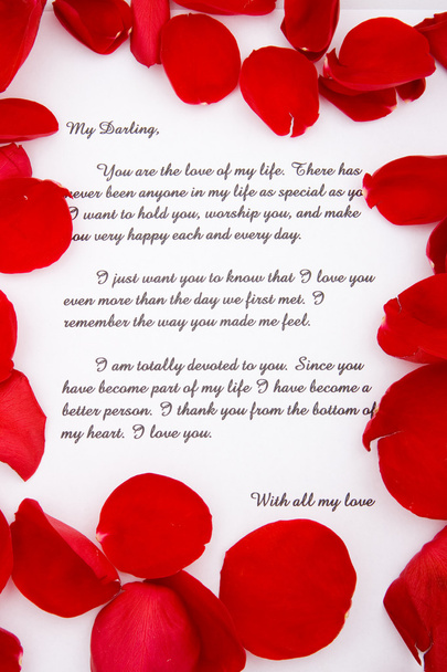 Любовное письмо ко Дню Святого Валентина
. - Фото, изображение