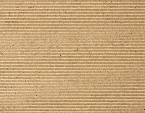 brown corrugated cardboard texture useful as a background, horizontal lines - Photo, Image