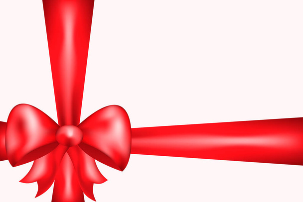 gift card con fiocco rosso e nastri su fondo chiaro - Vettoriali, immagini