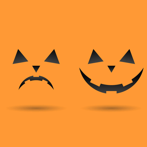 Pompoen gezicht, Jack o lantaarn icoon voor Halloween - Vector, afbeelding