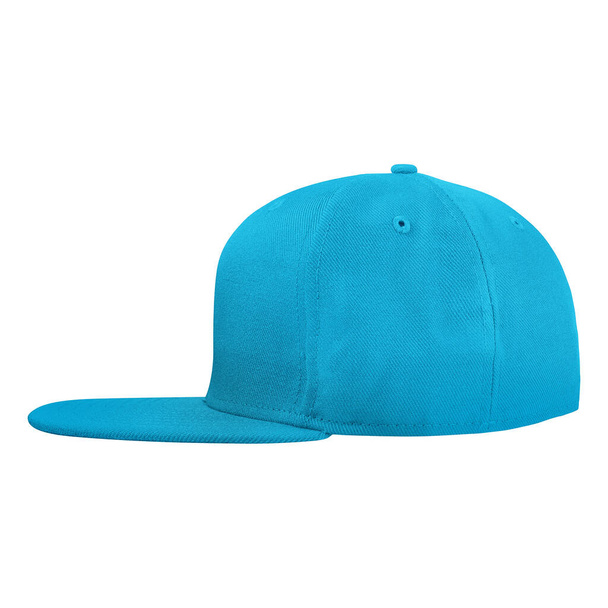 This Side View Luxurious Cap Mockup In Blue Atoll Color Customizable For All Your Designs, Add your graphic into this beautiful mock-up as you like, - Fotografie, Obrázek
