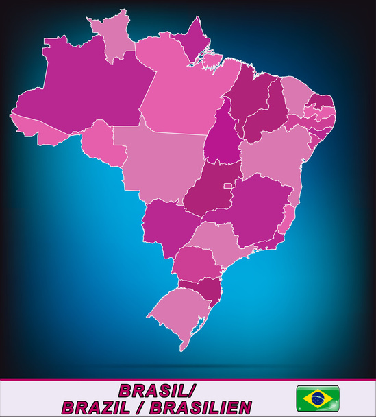 Mapa Brazílie - Vektor, obrázek
