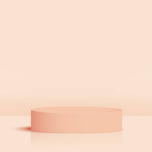 Fond abstrait avec des podiums 3D géométriques de couleur crème. Illustration vectorielle. - Vecteur, image