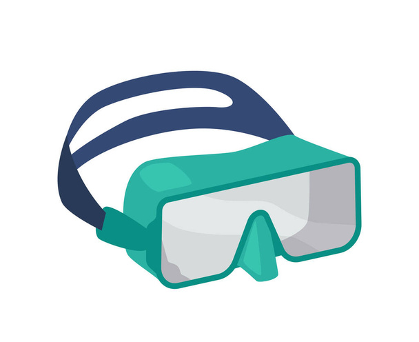 Icona maschera snorkeling, attrezzatura subacquea Design moderno. Bicchieri subacquei con supporto in gomma per nuotare in mare - Vettoriali, immagini