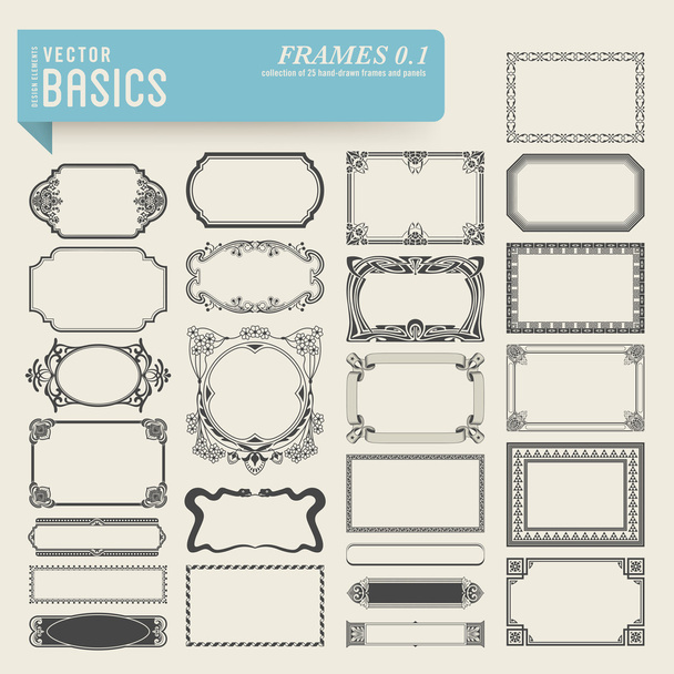 Hand-drawn frames and panels - Vector, Image
