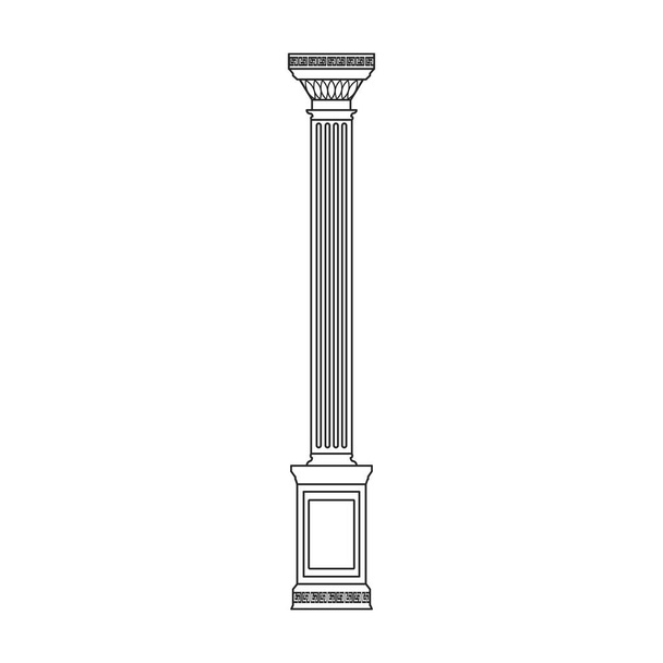 Column pillar vector icon. Outline vector icon isolated on white background column pillar. - Vektor, Bild