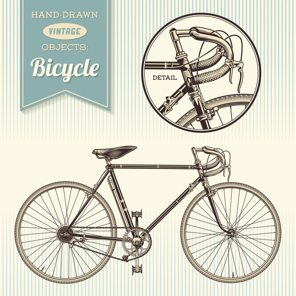 Bicicleta vintage dibujada a mano
 - Vector, Imagen