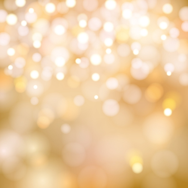 Golden Christmas lights background - Vector, Image