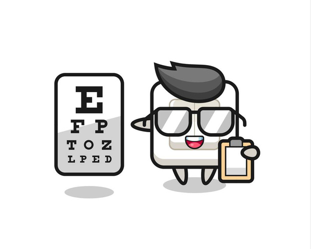 Illustration of light switch mascot as an ophthalmology , cute style design for t shirt, sticker, logo element - Vector, Image