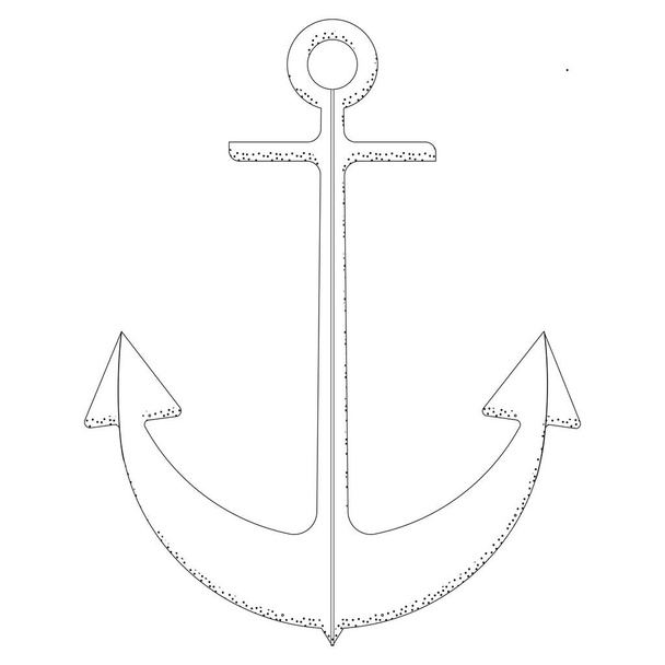 Marine anchor, linear. Icon. Illustration. - Foto, afbeelding