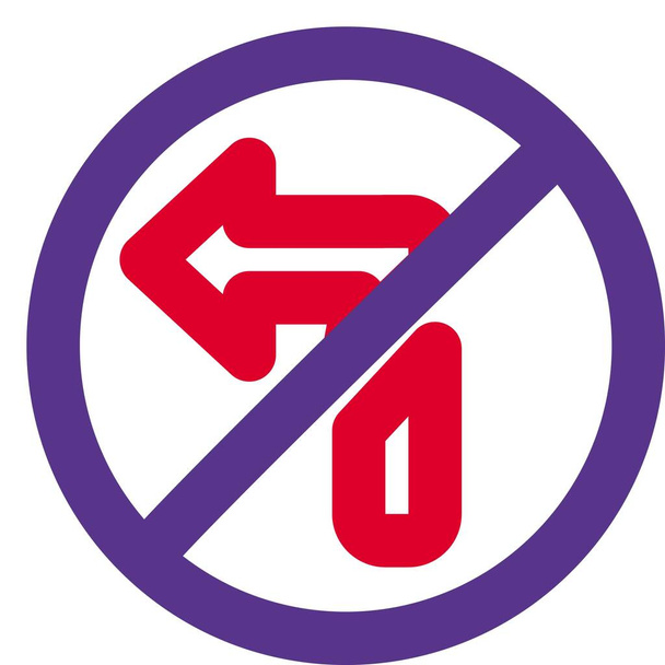 DO not turn left side with Traffic sign board crossed - Vektör, Görsel
