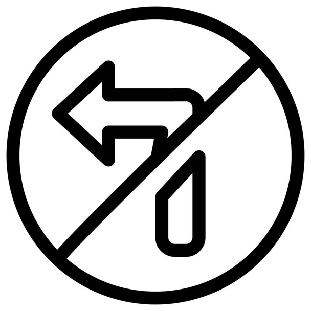 Nie należy skręcić w lewo z tablicy drogowej skrzyżowane - Wektor, obraz