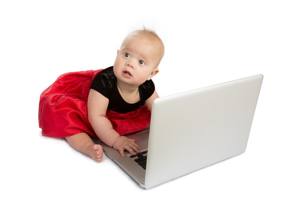 Baby and Laptop - Foto, Bild