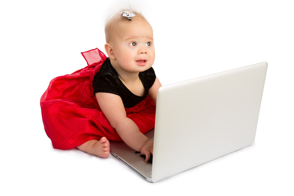 Baby and Laptop - Zdjęcie, obraz