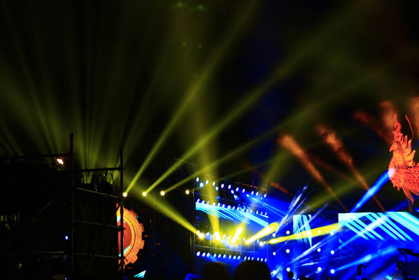Stage lighting effect in the dark, close-up pictures  - Photo, Image