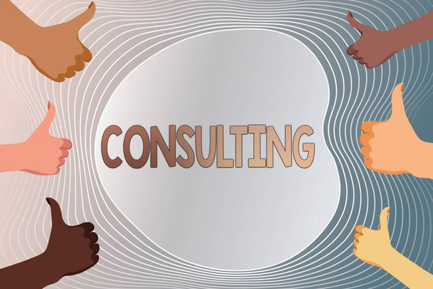Концептуальный дисплей Consulting. Бизнес-идея, связанная с предоставлением экспертных консультаций экспертам или техникам. - Фото, изображение