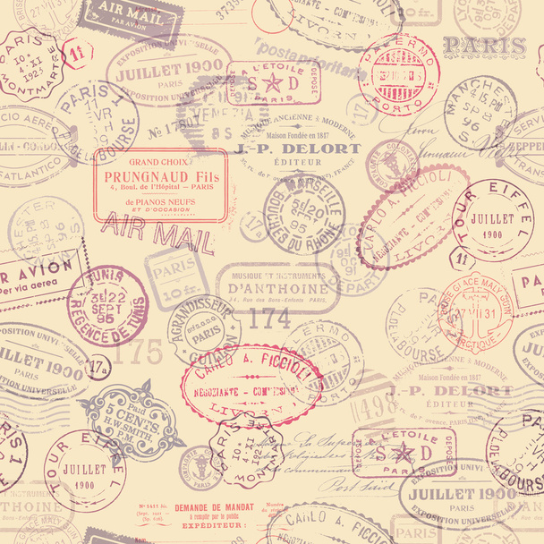 Background with vintage stamps - Vector, Image