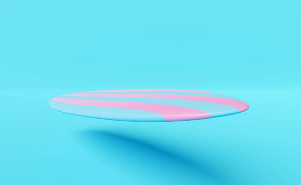 pink blue surfboard isolated on blue background.concept 3d illustration or 3d render - Fotografie, Obrázek