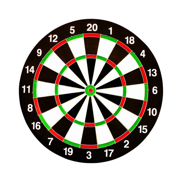 Darts is a sport in which small missiles are thrown at a circular target  fixed to a wall - Fotoğraf, Görsel