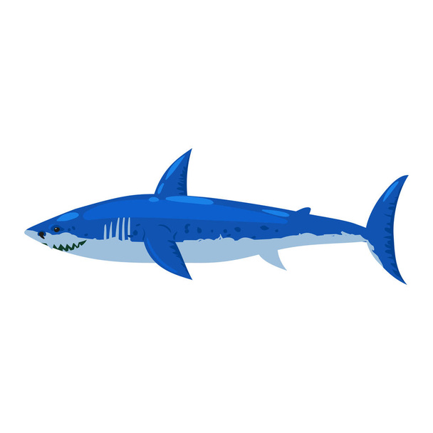 Hammerhead fish Shark underwater predator animal character, scary jaws fish aquatic creature. Vector illustration cartoon - Διάνυσμα, εικόνα