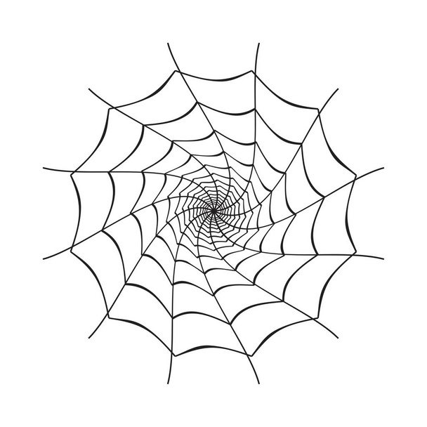 Halloween ronda negro telas de araña diseño de vectores. Diseño de ilustración de Halloween con la tela de araña negra. Diseño web de araña asustadiza vieja con color negro. - Vector, imagen