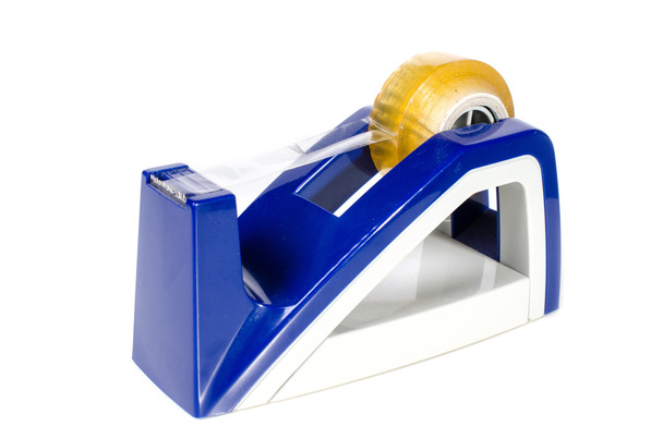 uso dispensador de cinta azul para cinta cortada
 - Foto, Imagen