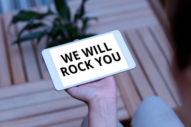 Konzeptionelle Präsentation We Will Rock You. Business-Konzept, um rauszugehen und sich der Welt zu stellen und alles, was in ihr steckt Voice And Video Calling Capabilities Connecting People Together - Foto, Bild