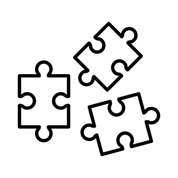 Puzzle Vestor Line Icon Design - Vector, Image