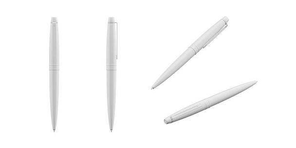 Ball pen mockup geïsoleerd op witte achtergrond - 3d render - Foto, afbeelding