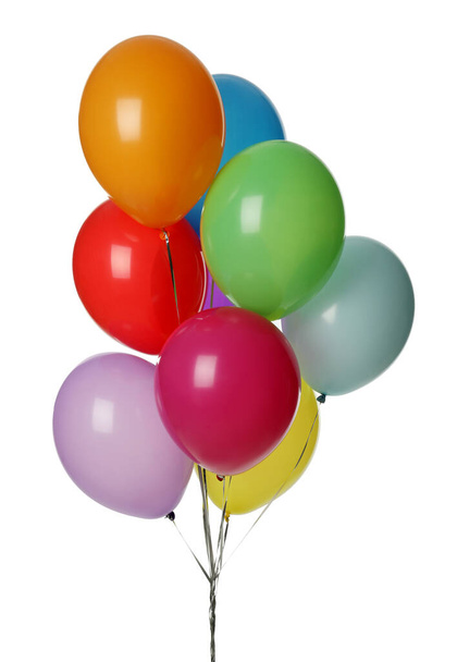 Bunch of colorful balloons on white background - Foto, Imagem