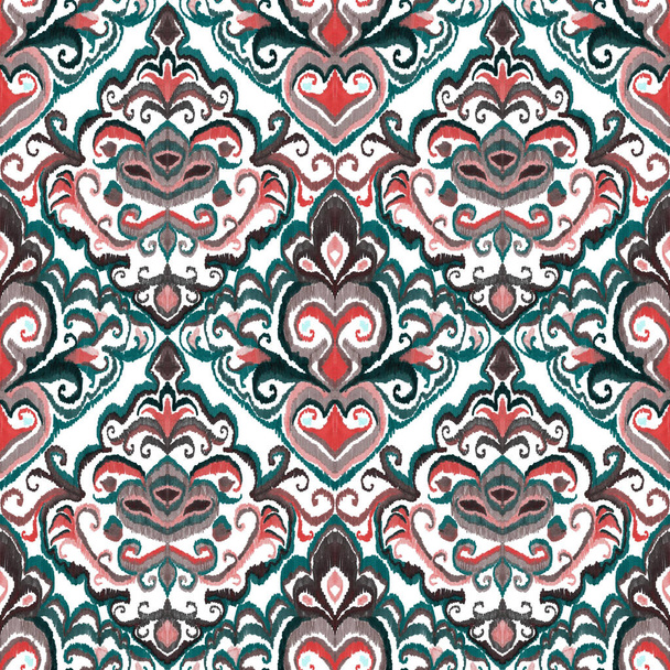 Colorful ikat pattern in vintage style. Elegant ethnic background. Hand drawn oriental art. Seamless geometric vintage texture. - Foto, Bild