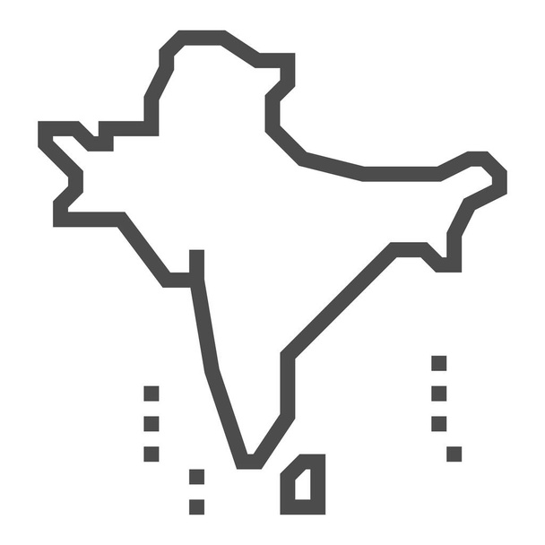 Subcontinente indio, icono de vector de línea cuadrada - Vector, Imagen