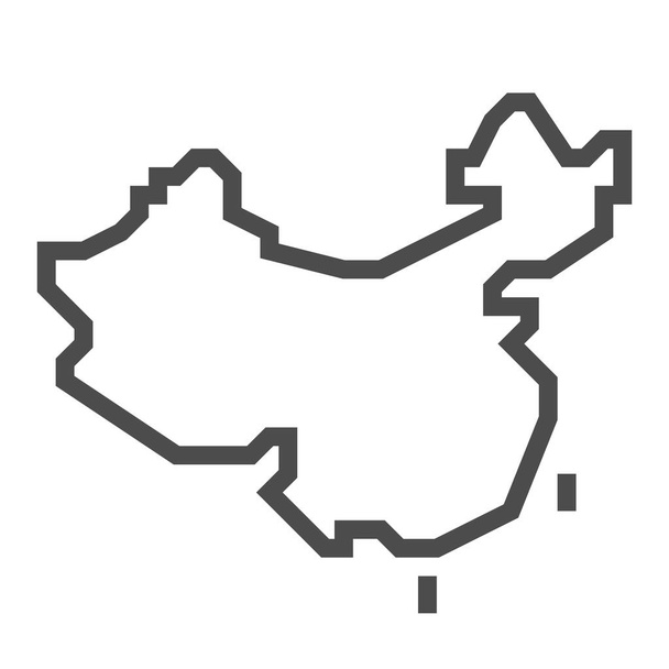 China, icono de vector de línea cuadrada - Vector, Imagen