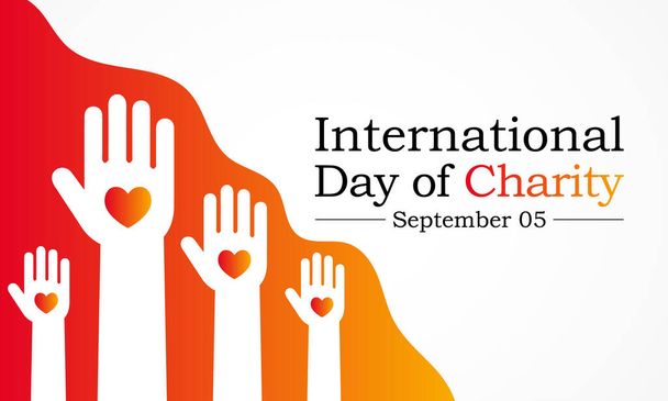 Der Internationale Tag der Nächstenliebe wird jedes Jahr am 5. September begangen. Der Hauptzweck dieses Tages ist es, Bewusstsein zu schaffen und eine gemeinsame Plattform für karitative Aktivitäten auf der ganzen Welt zu schaffen.. - Vektor, Bild